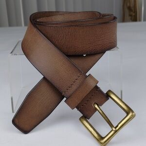 Genuine Leather Brown Distressed Look Leather Belt.